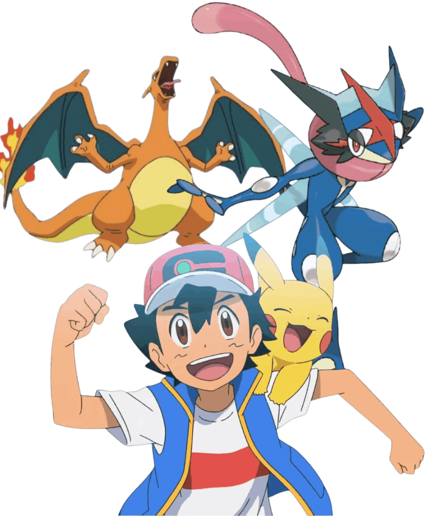 ash with his pokemon (1) photoroom (1) pokemon tv ash with pikachu charizard greninja